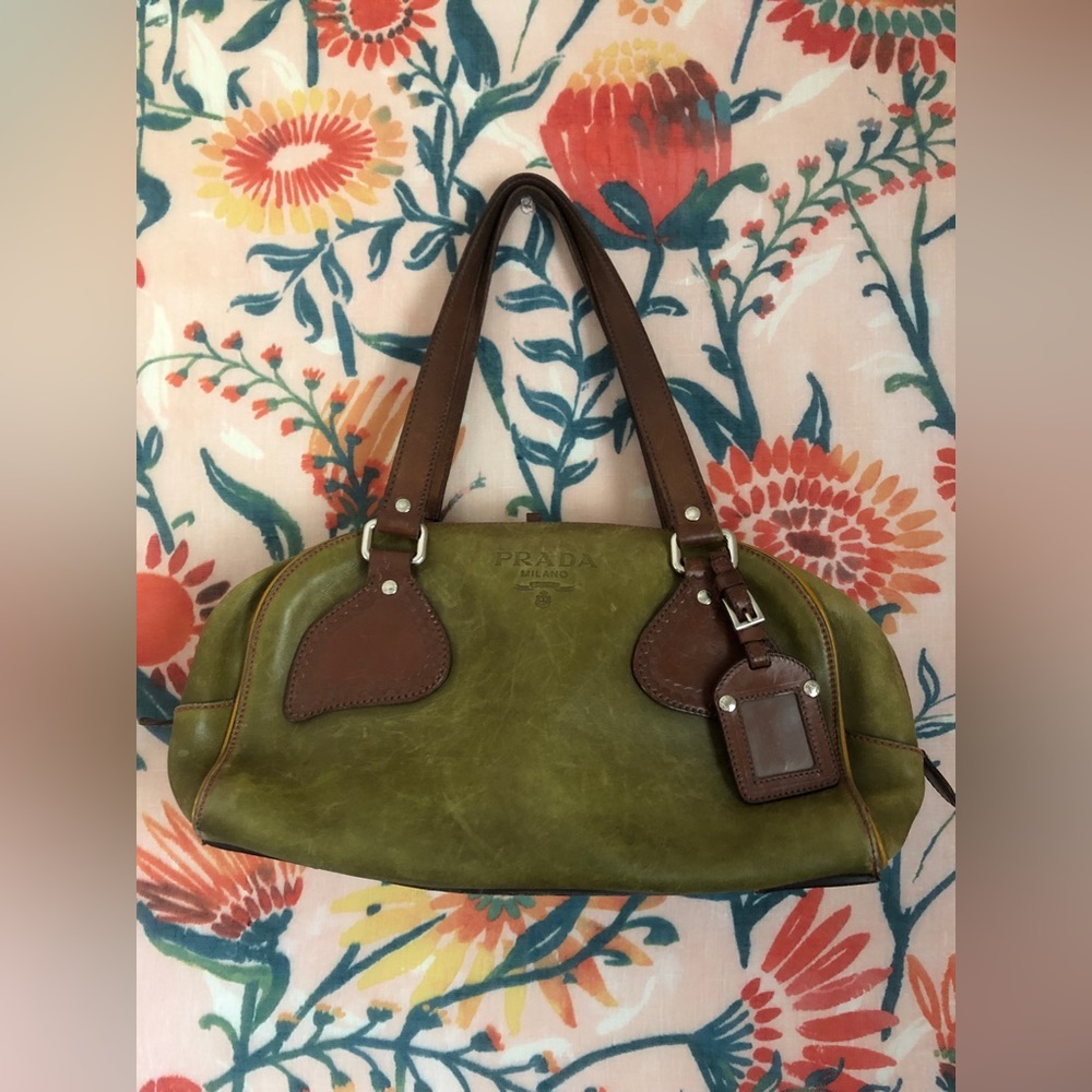 Prada Green Leather Handbag